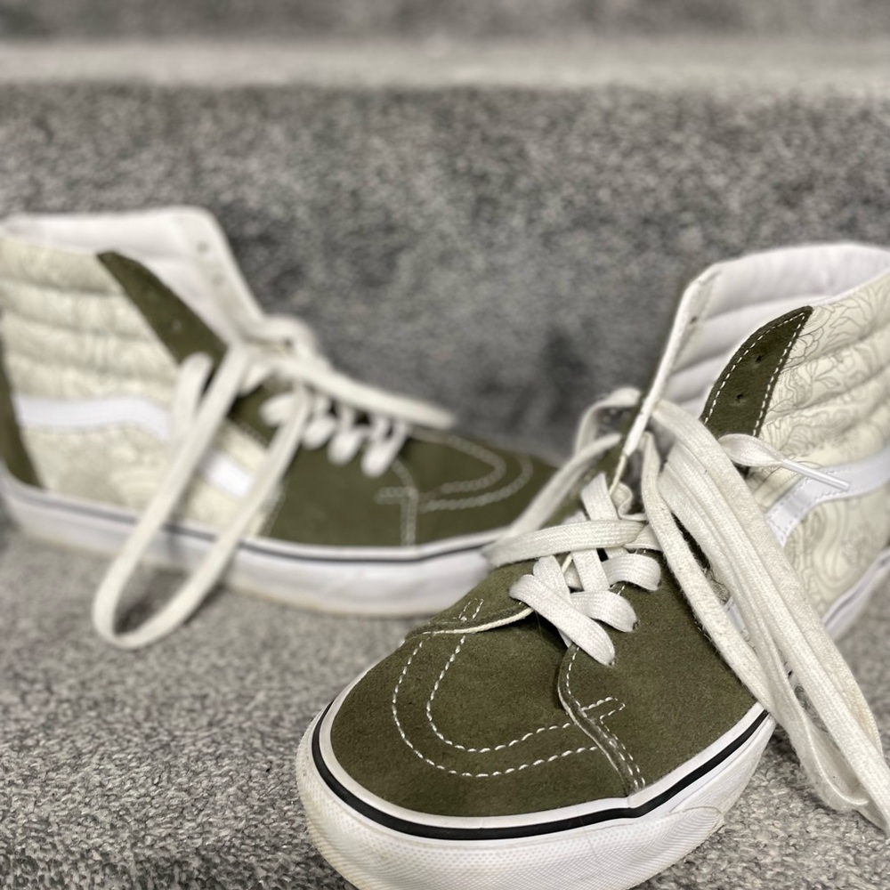 Gently used olive green Vans